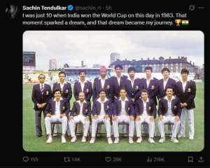 1983 World Cup Triumph: How Kapil Dev Inspired a 10-Year-Old Sachin Tendulkar's Cricket Dream