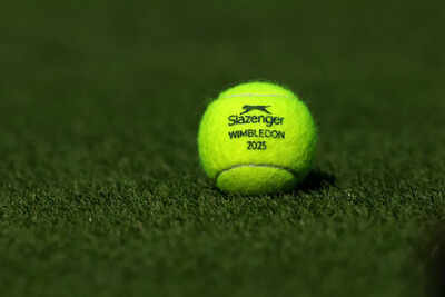Close-up of a tennis ball before Wimbledon 2025