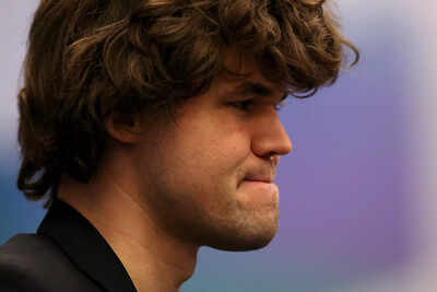 Magnus Carlsen in deep thought during a chess match