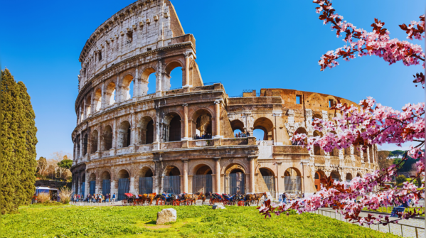 The ancient Colosseum standing tall