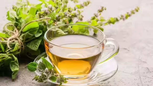 Fragrant lemon balm tea, perfect for stress relief
